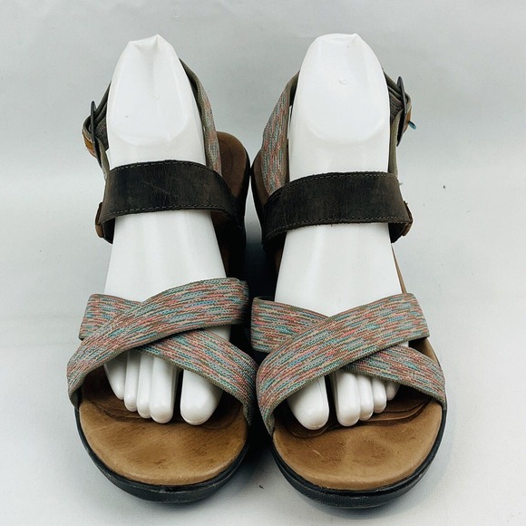 Womens 10 Keen Skyline Brindle Wedge Sandals Multi Open Toe Buckle Ankle Straps - Picture 3 of 10